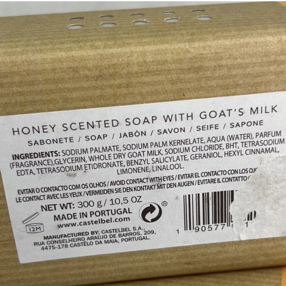 (2) Castelbel Honey Scented Goat's Milk Triple Milled Soap Bars Lot Of 2 Bars - Picture 6 of 6